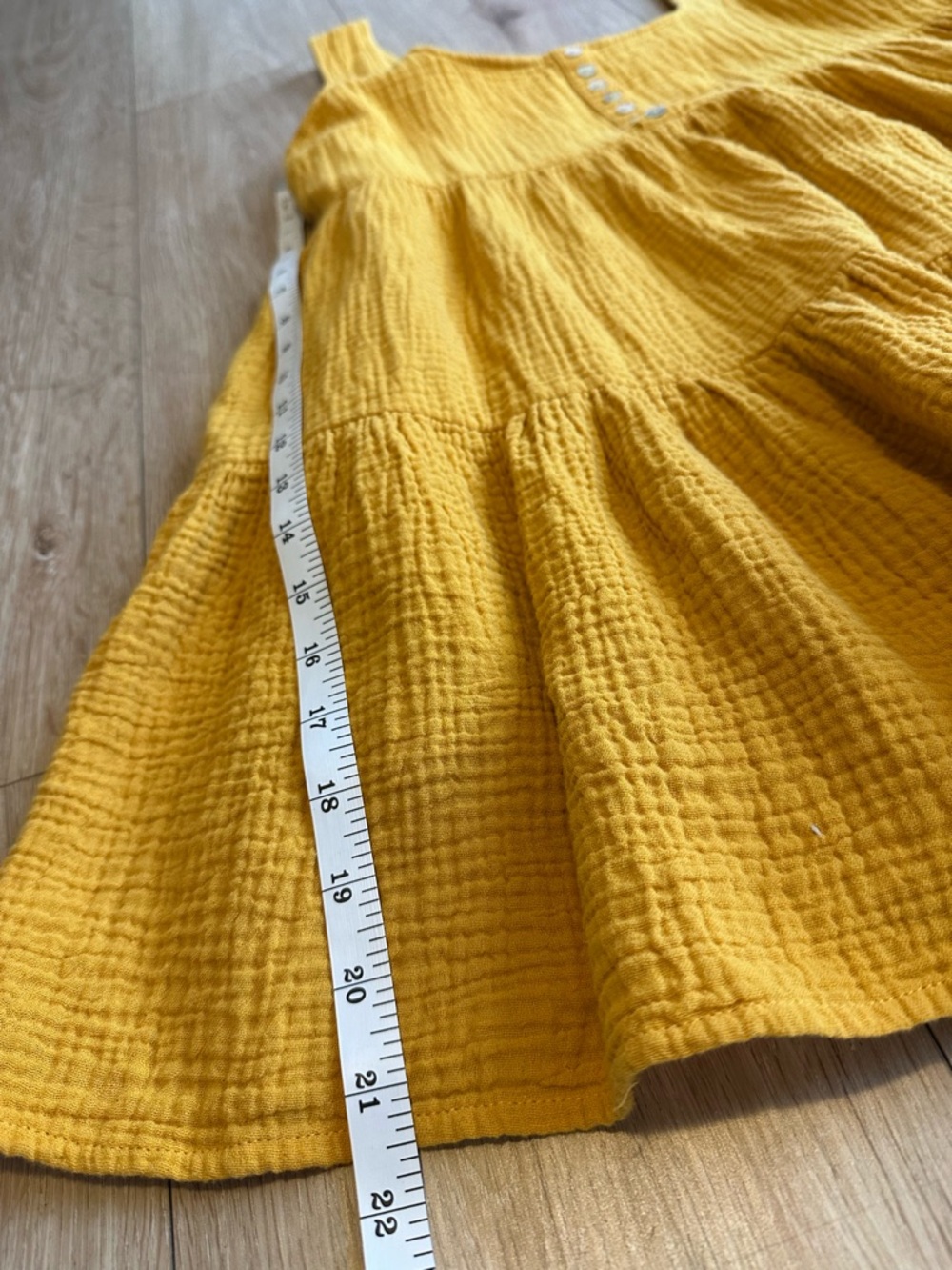 Urban Outfitters Mustard Tiered Baby Doll Mini Dress- Cottage -Prairie - Picture 5 of 7